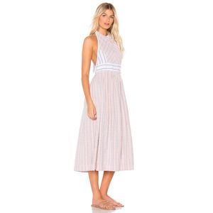 Free People Color Theory Midi Dress Pink Combo Size XS Plaid Backless Sleeveless